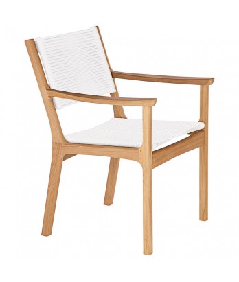 Barlow Tyrie - Monterey Teak Dining Armchair with Chalk Cord Seat